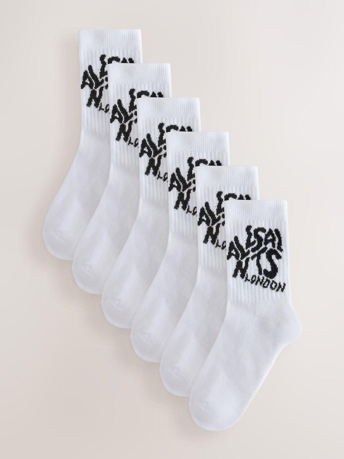 smALLSAINTS White Orlando Logo Cushioned Sole Socks 6 Pack - image 1
