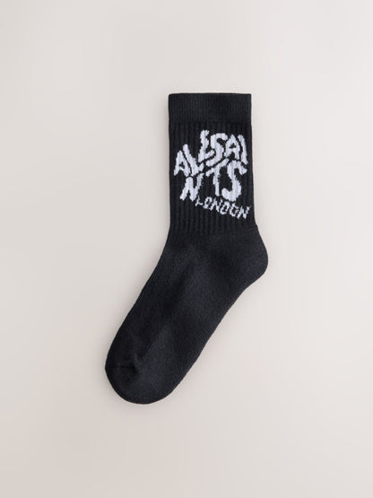 smALLSAINTS Black Orlando Logo Cushioned Sole Socks 6 Pack - image 2