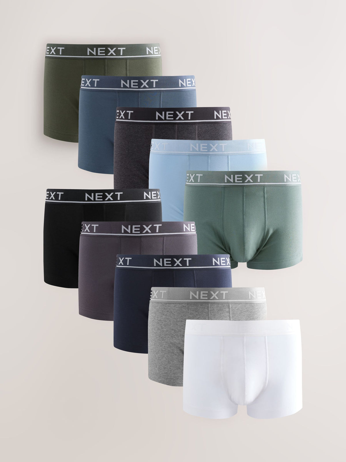 Dsiney Kidz - Core Grey/Green 10 pack Cotton Rich Blend Hipster Boxers image 1