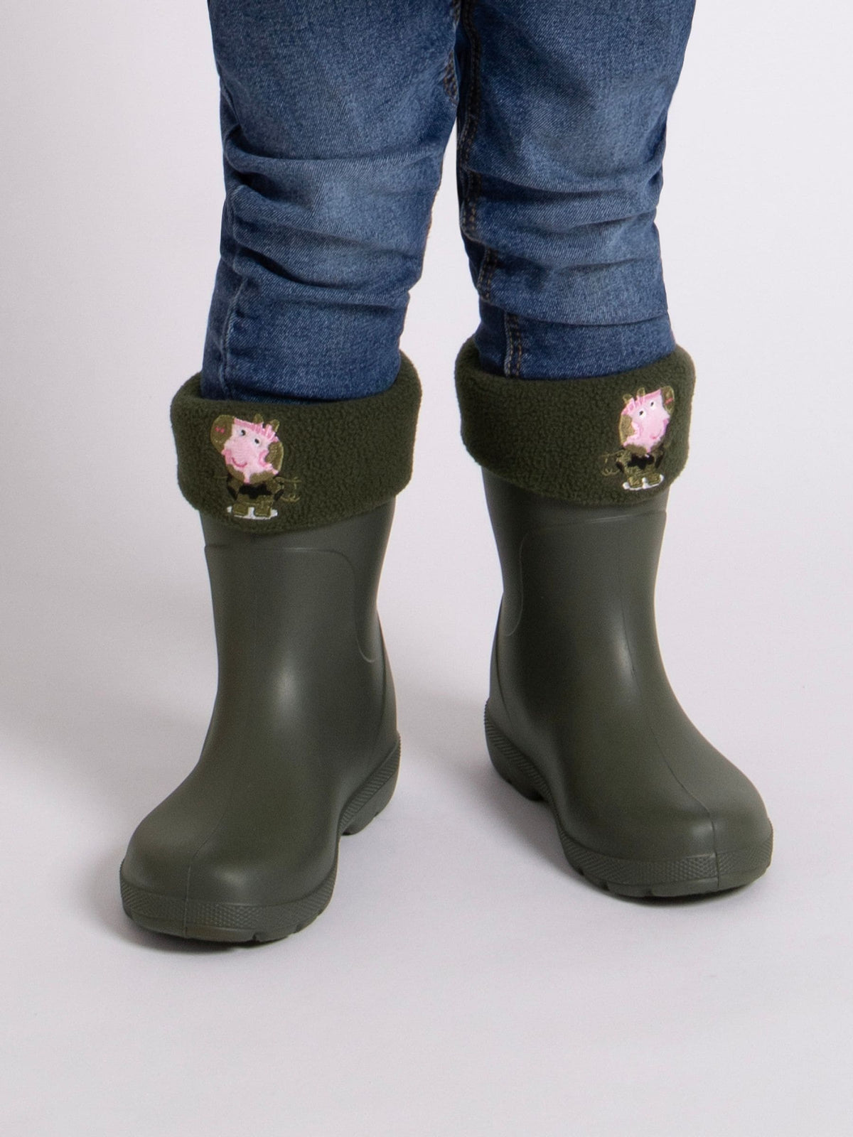 Totes Green Childrens Totes Peppa Pig Welly Liner Socks - image 1