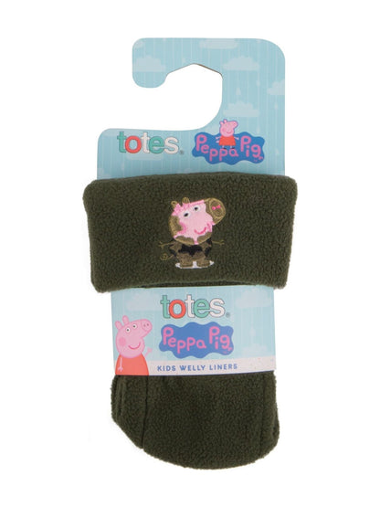 Totes Green Childrens Totes Peppa Pig Welly Liner Socks - image 3
