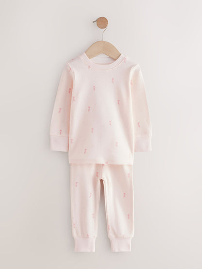 Pink/Cream Ballerina Snuggle Pyjamas 3 Pack (9mths-12yrs)
