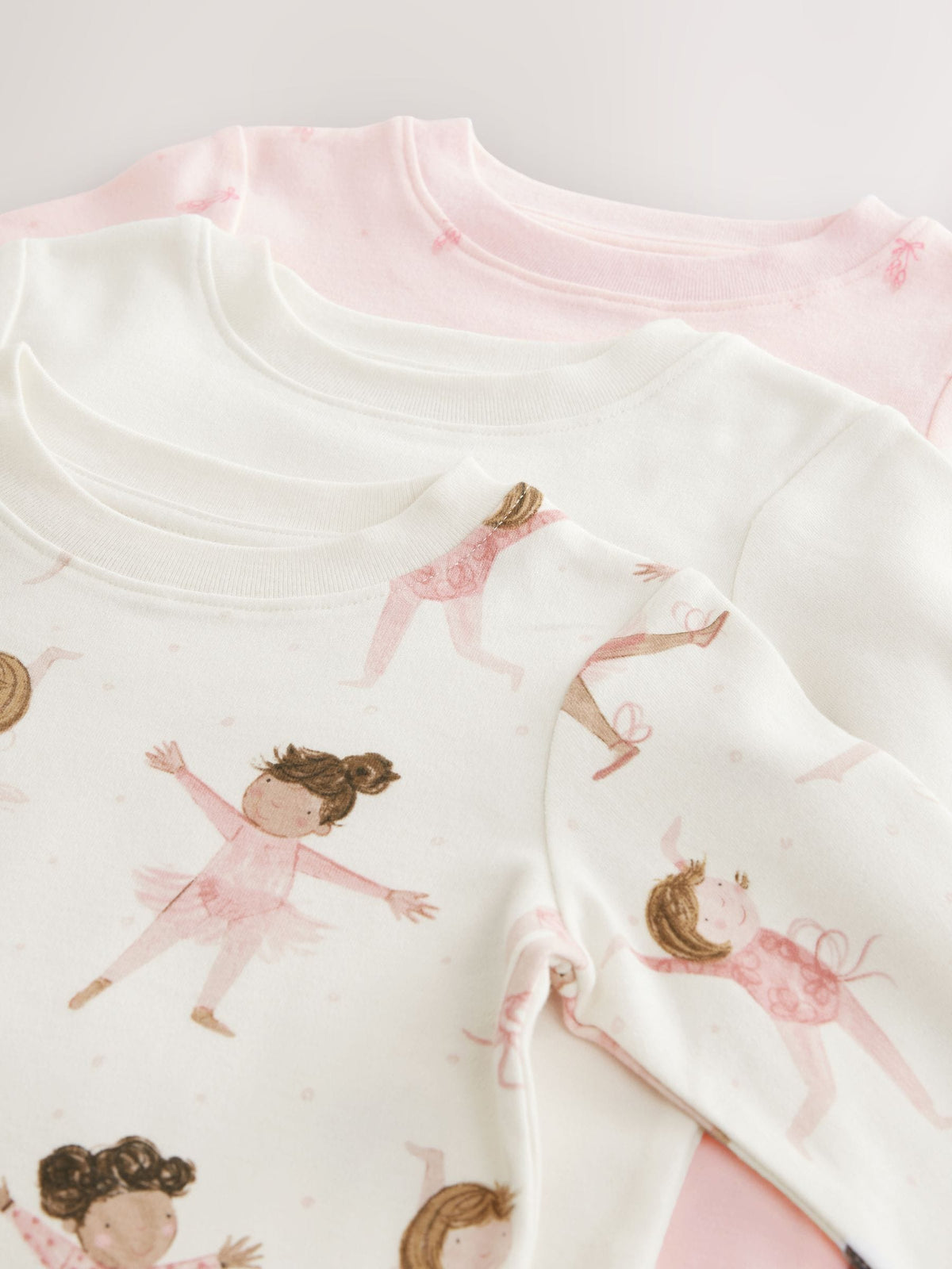 Pink/Cream Ballerina Snuggle Pyjamas 3 Pack (9mths-12yrs) - image 13