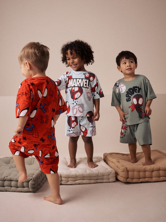 Red/Blue Spidey Short Pyjamas 3 Pack (12mths-10yrs)