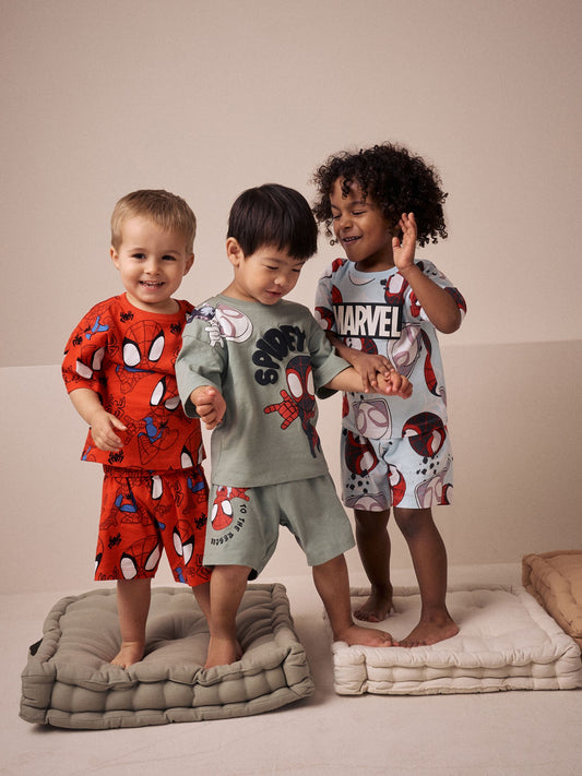 Red/Blue Spidey Short Pyjamas 3 Pack (12mths-10yrs) image 1