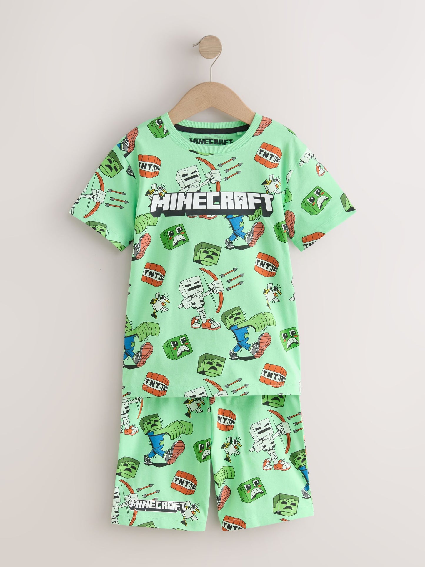 Dsiney Kidz - Black/Green/Stone Minecraft 100% Cotton Short Pyjamas 3 Pack (3-16yrs) image 4