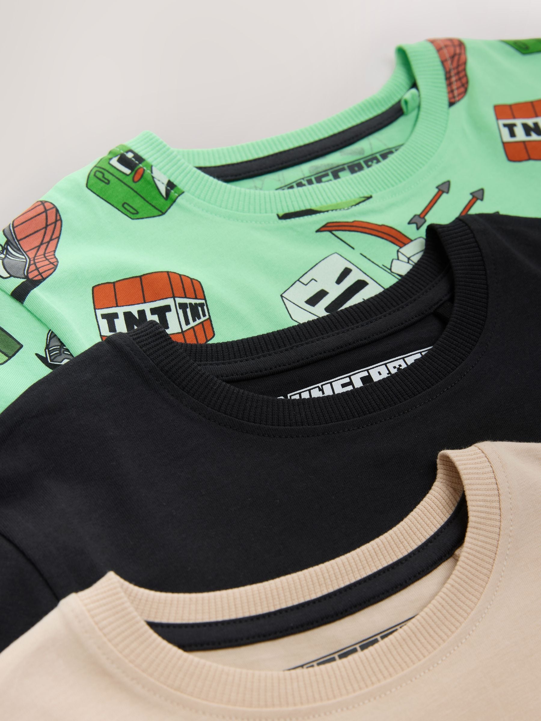 Dsiney Kidz - Black/Green/Stone Minecraft 100% Cotton Short Pyjamas 3 Pack (3-16yrs) image 9