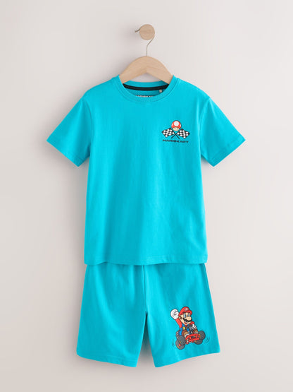 Blue/Red Mario Kart Short 100% Cotton Pyjamas 2 Pack (3-16yrs) image 8