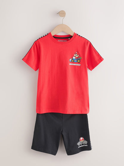 Blue/Red Mario Kart Short 100% Cotton Pyjamas 2 Pack (3-16yrs) image 10