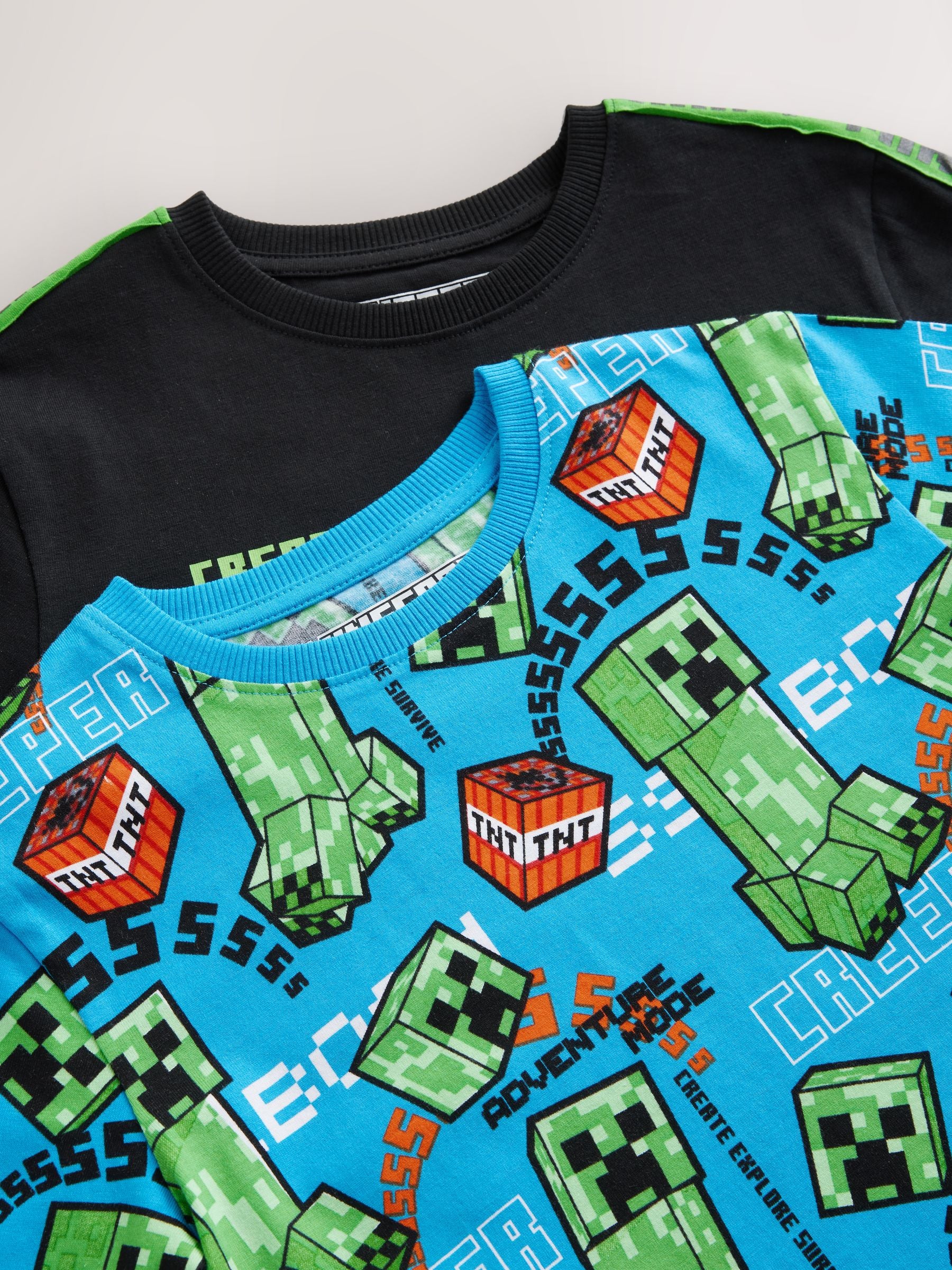 Green/Black Minecraft Short Pyjamas 2 Pack (5-14yrs) image 4