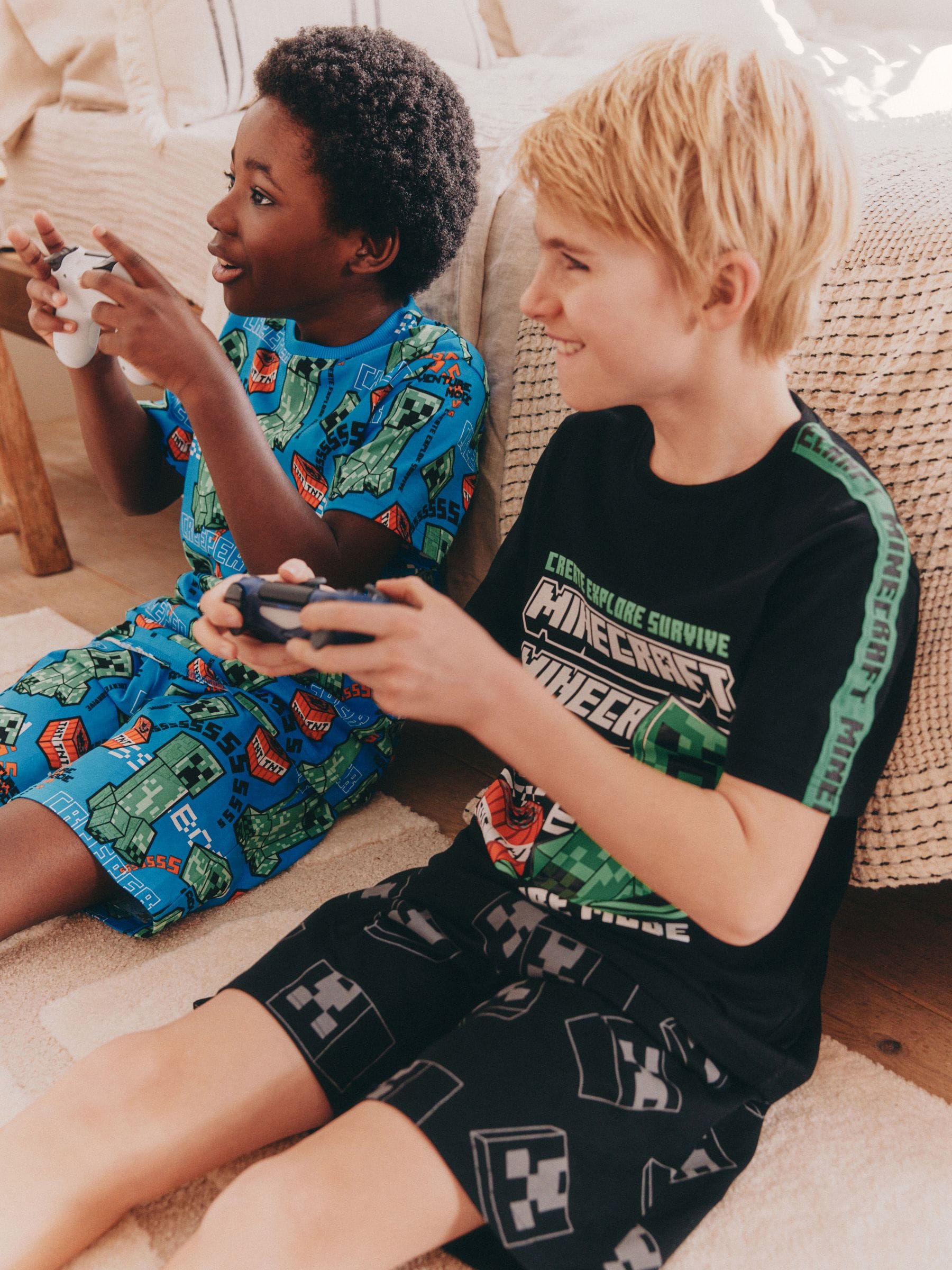 Dsiney Kidz - Green/Black Minecraft Short Pyjamas 2 Pack (5-14yrs) image 3