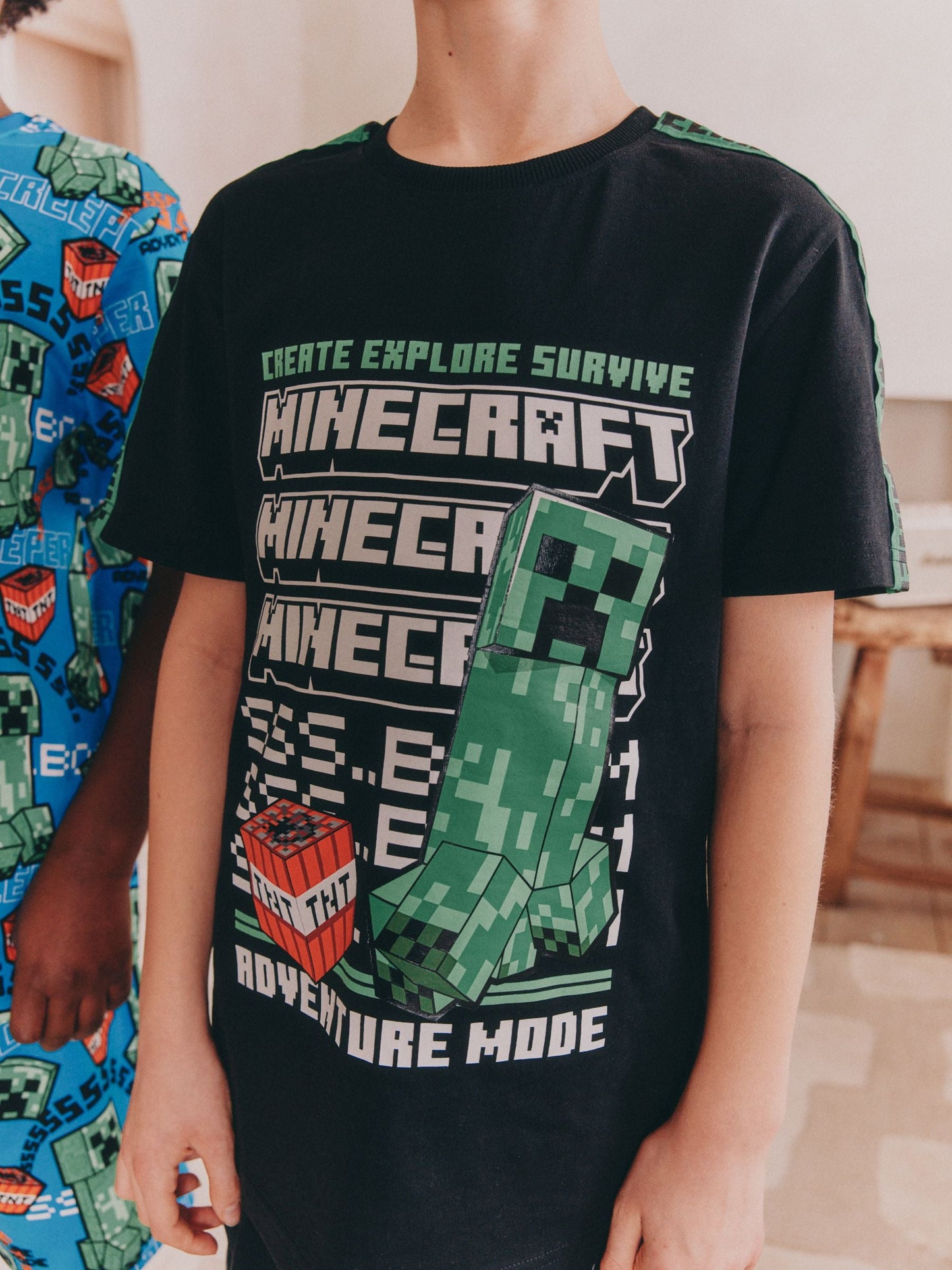 Dsiney Kidz - Green/Black Minecraft Short Pyjamas 2 Pack (5-14yrs) image 4