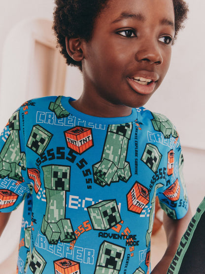 Dsiney Kidz - Green/Black Minecraft Short Pyjamas 2 Pack (5-14yrs) image 5