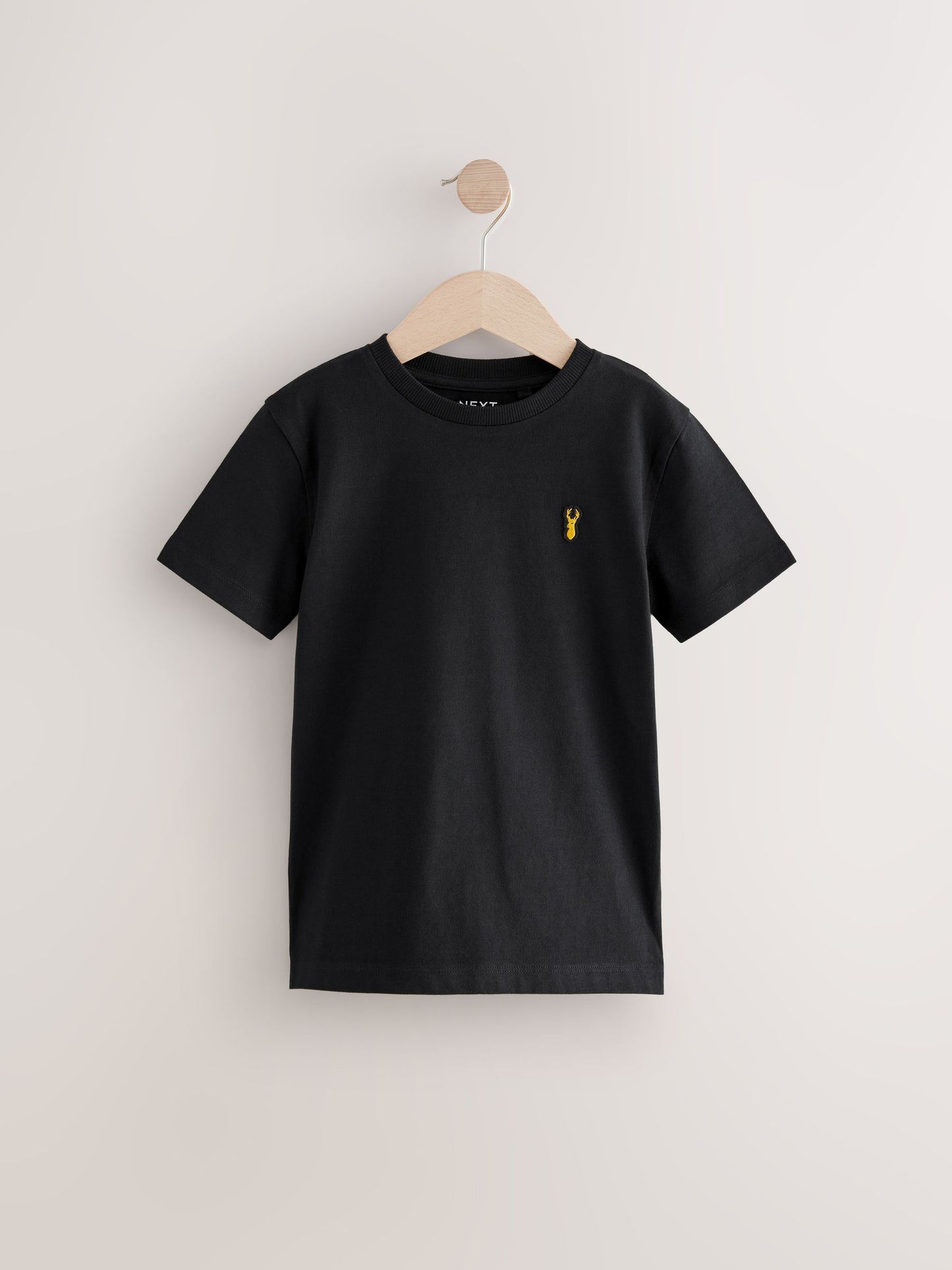Dsiney Kidz - Black/White Short Sleeve Stag Embroidered T-Shirts 2 Pack (3-16yrs) image 4