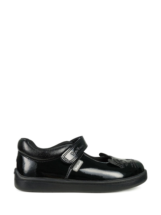 Toezone Black Patent Leather Bunny School Shoes image 1
