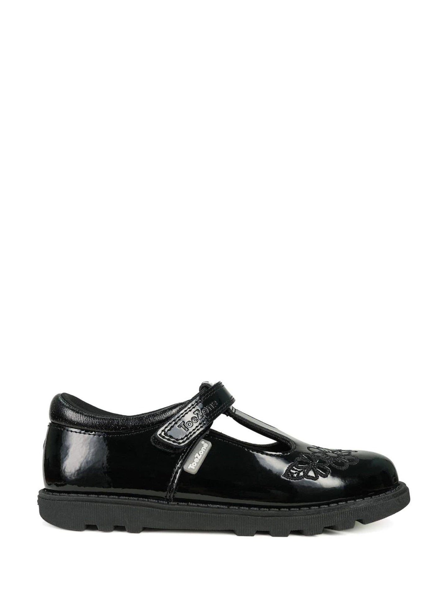 Toezone Black Flo Patent Flower School Shoes image 1