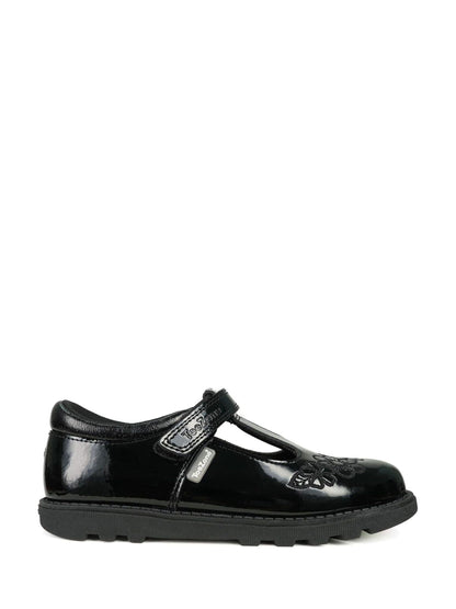 Toezone Black Flo Patent Flower School Shoes image 1