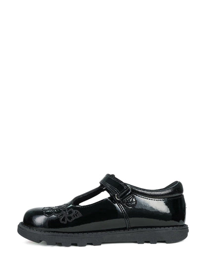 Toezone Black Flo Patent Flower School Shoes image 2