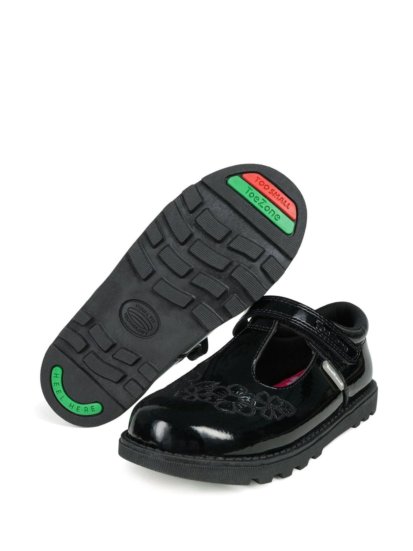 Toezone Black Flo Patent Flower School Shoes image 3