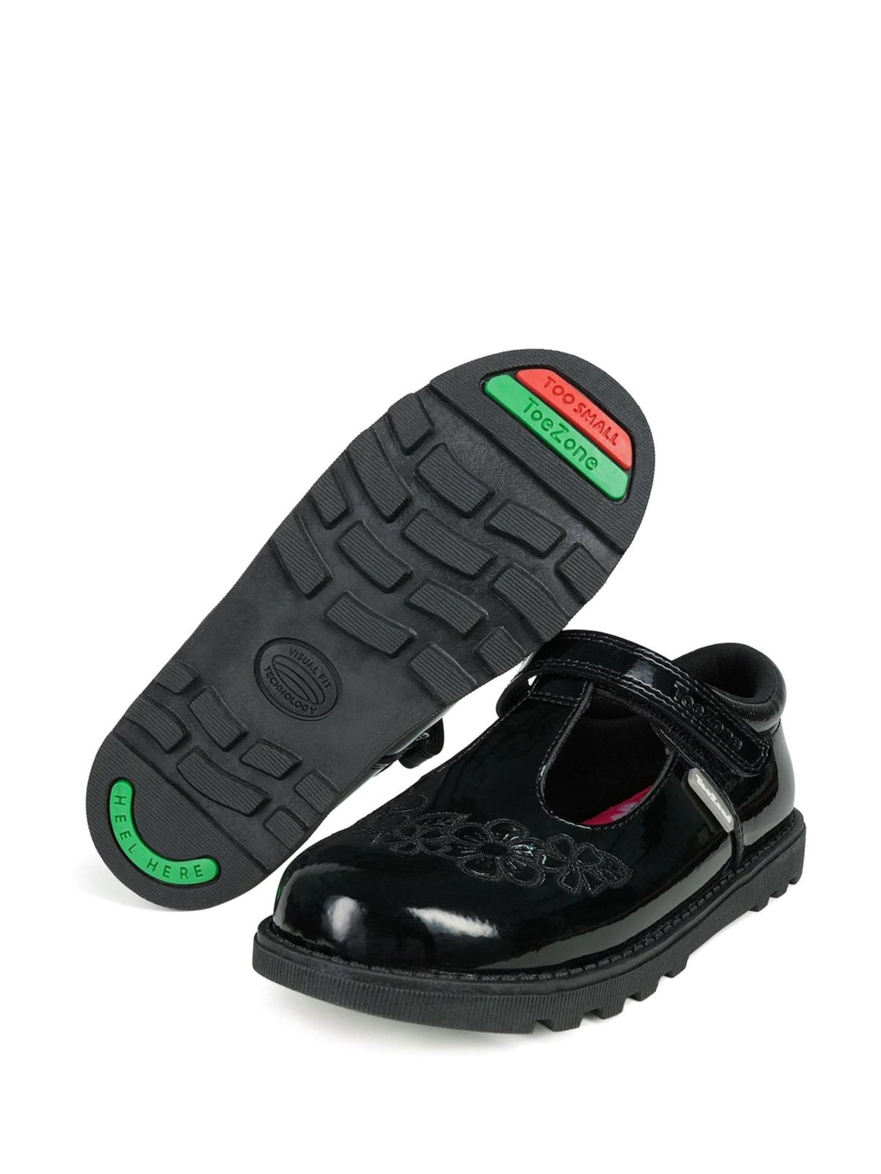 Toezone Black Flo Patent Flower School Shoes image 3