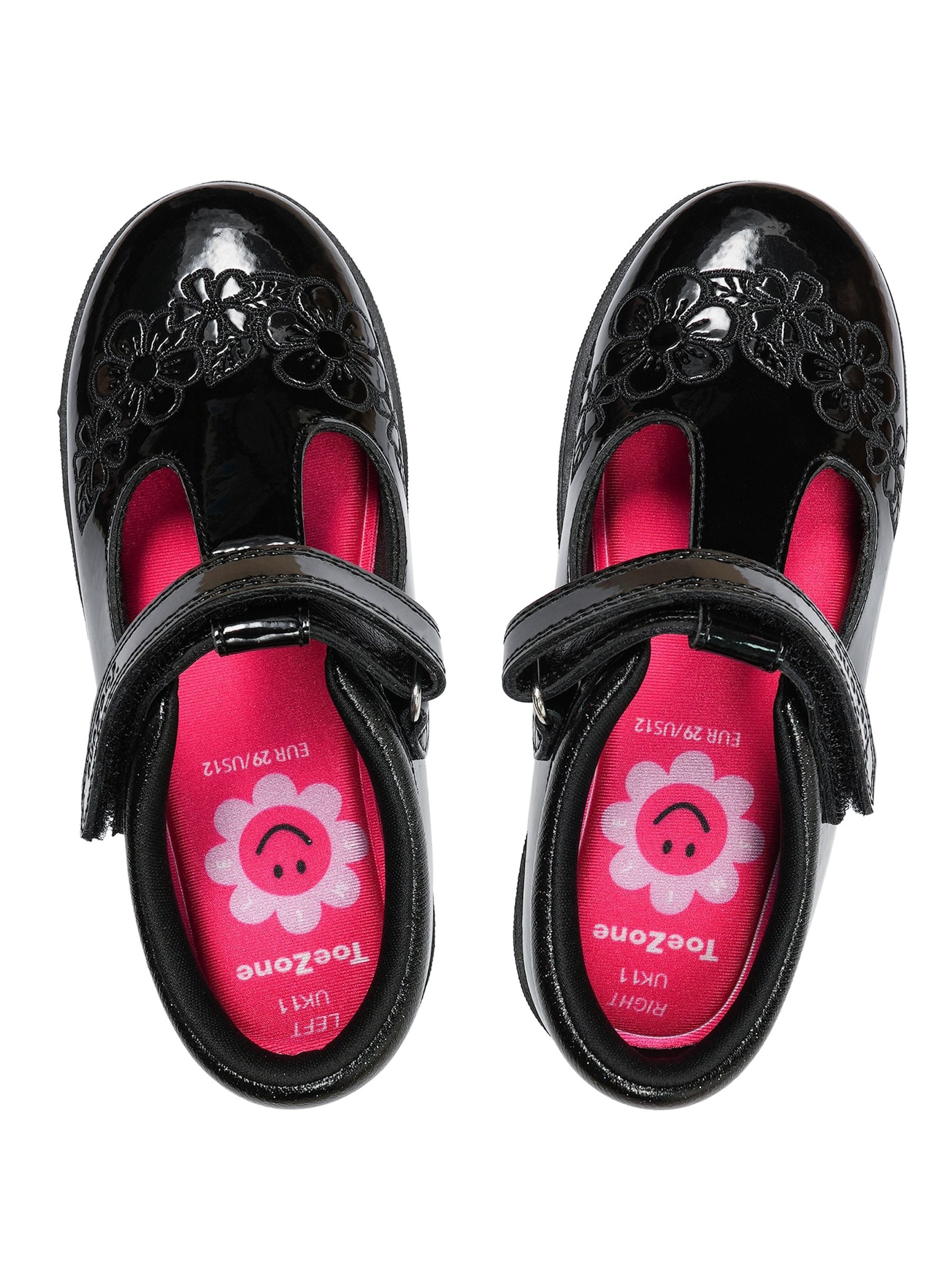 Toezone Black Flo Patent Flower School Shoes image 4