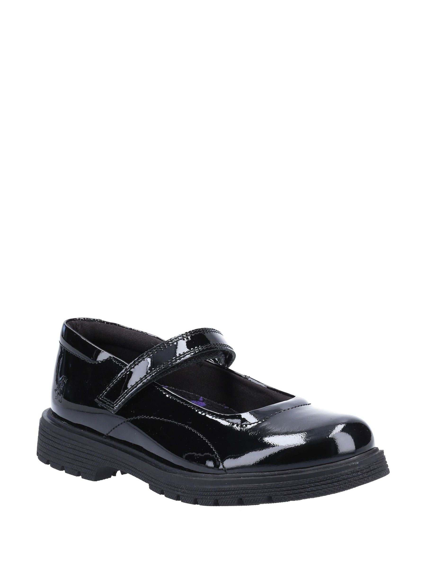 Hush Puppies Black Tally Senior Patent School Shoes image 2