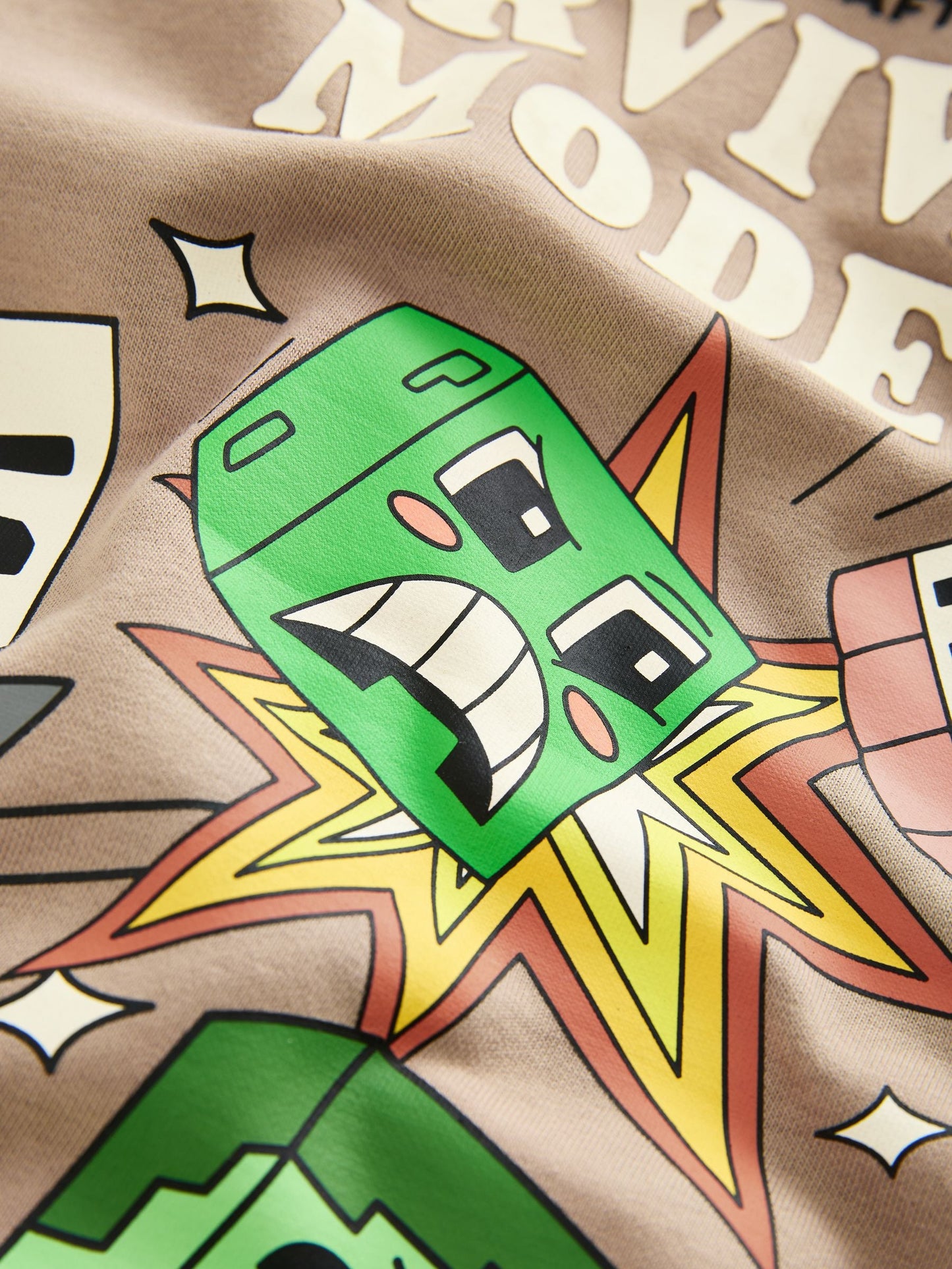 Light Brown Minecraft Stone Zip Through Hoodie (3-16yrs)