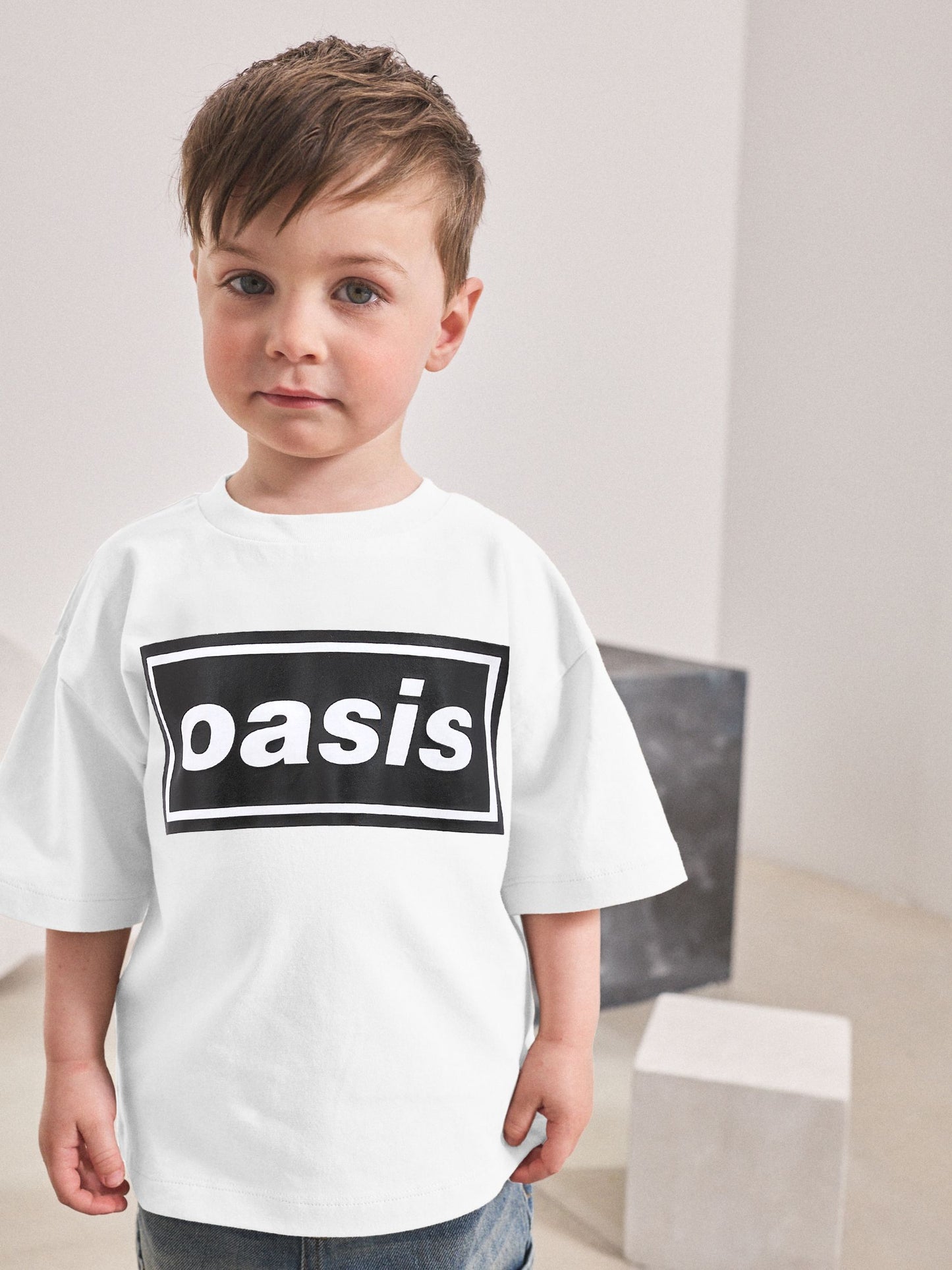 Dsiney Kidz - White/Black Oasis Band T-Shirt (3-16yrs) image 1