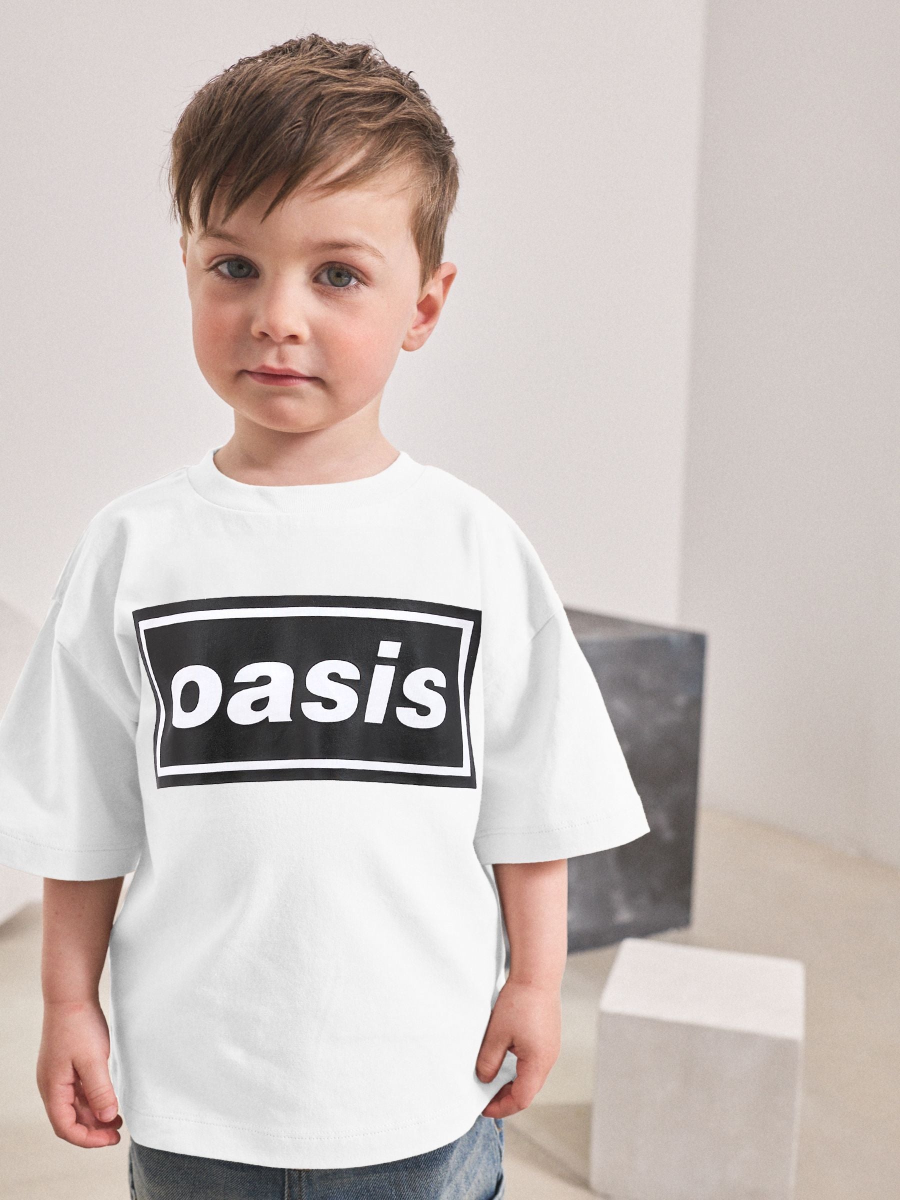 Dsiney Kidz - White/Black Oasis Band T-Shirt (3-16yrs) image 1