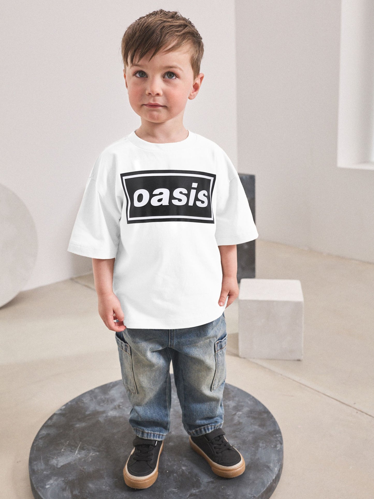 Dsiney Kidz - White/Black Oasis Band T-Shirt (3-16yrs) image 2