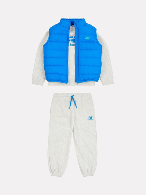 New Balance Grey Baby Boys Sweatshirt Joggers And Gilet Set image 1
