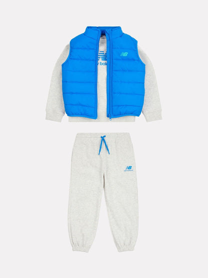 New Balance Grey Baby Boys Sweatshirt Joggers And Gilet Set image 1