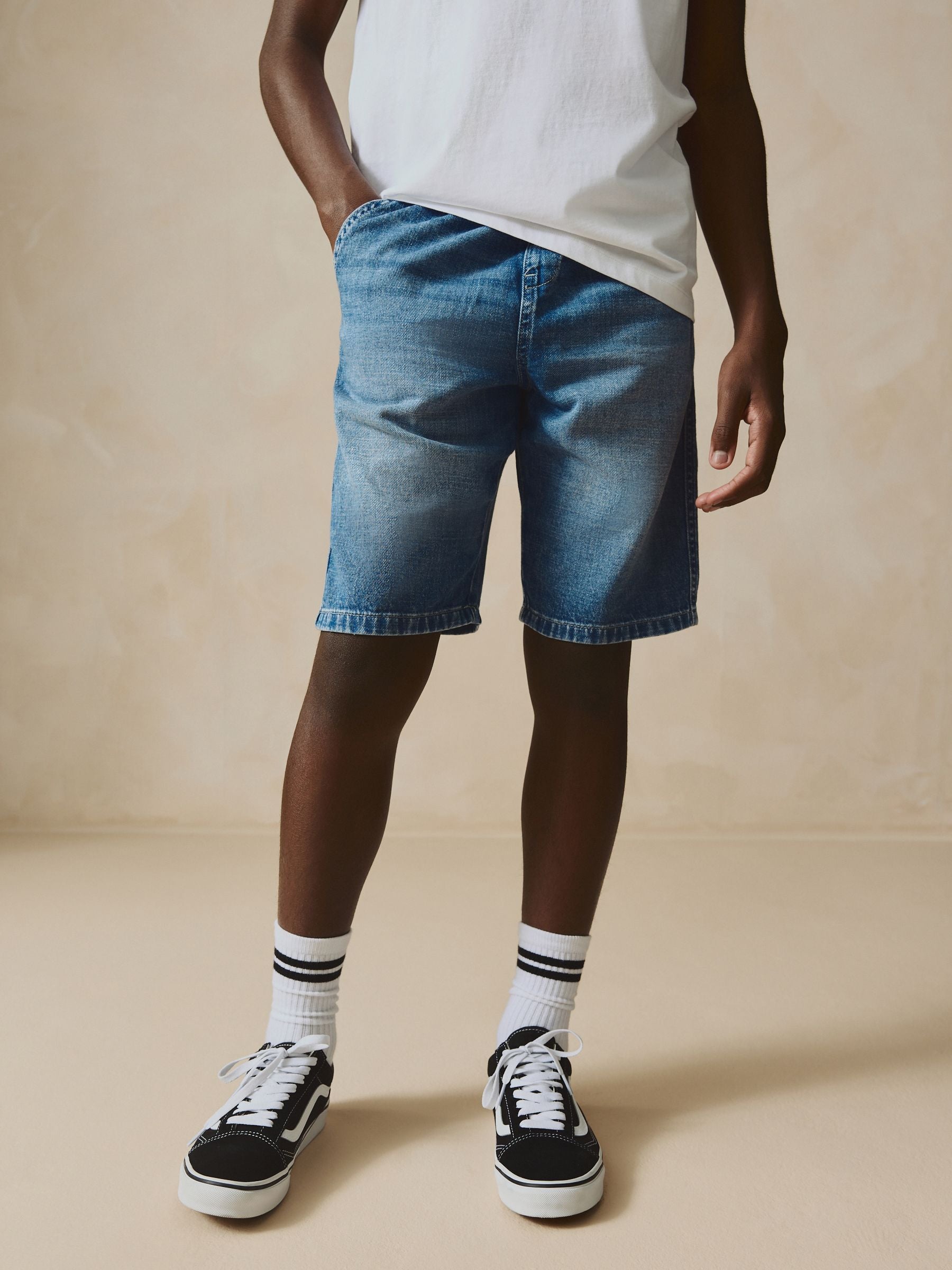 Dsiney Kidz - Mid Blue Denim Bermuda Pull On Shorts (3-16yrs) image 1
