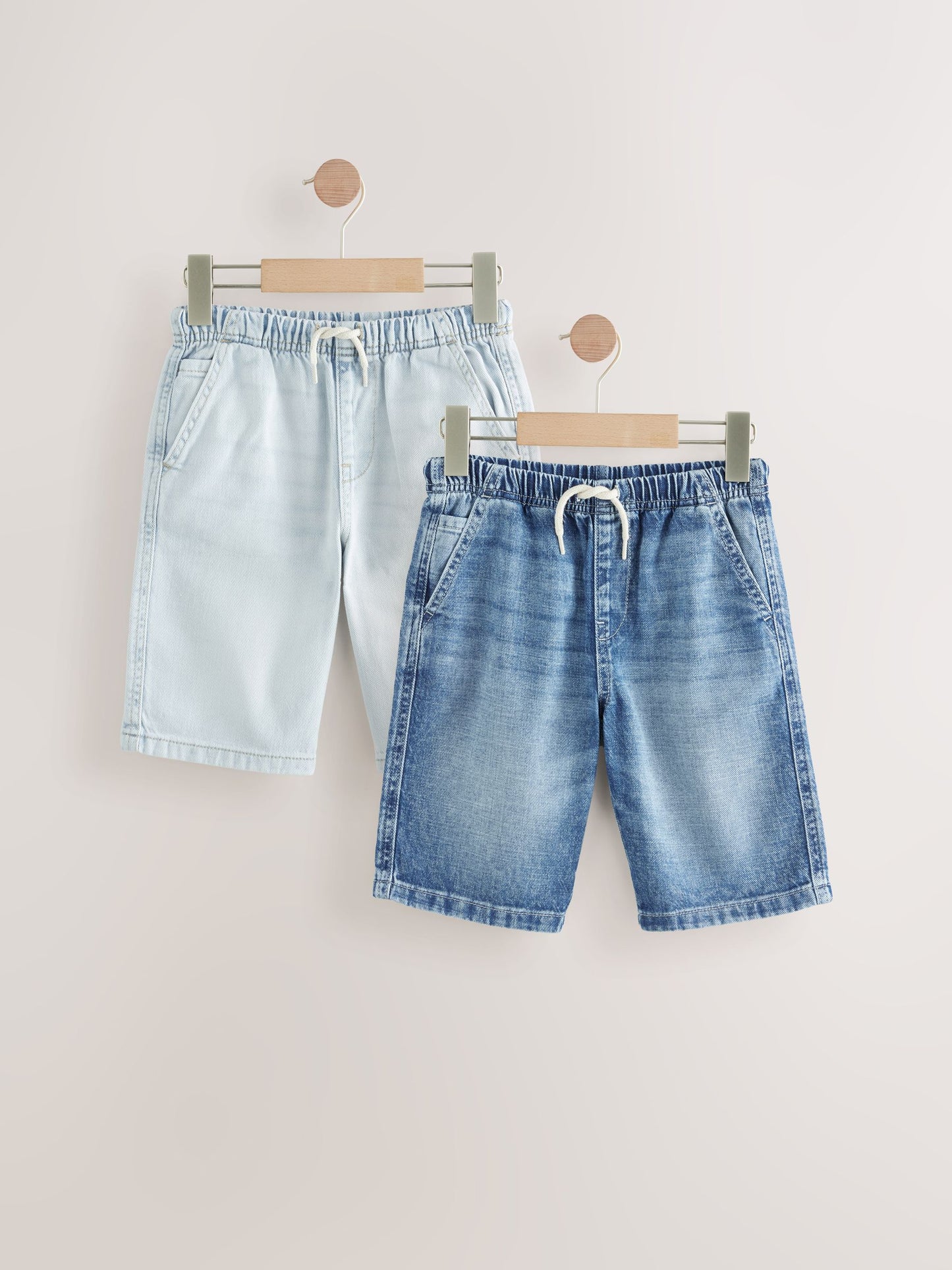Dsiney Kidz - Bleach/Mid Blue Bermuda Pull On Denim Shorts 2 Pack (3-16yrs) image 1