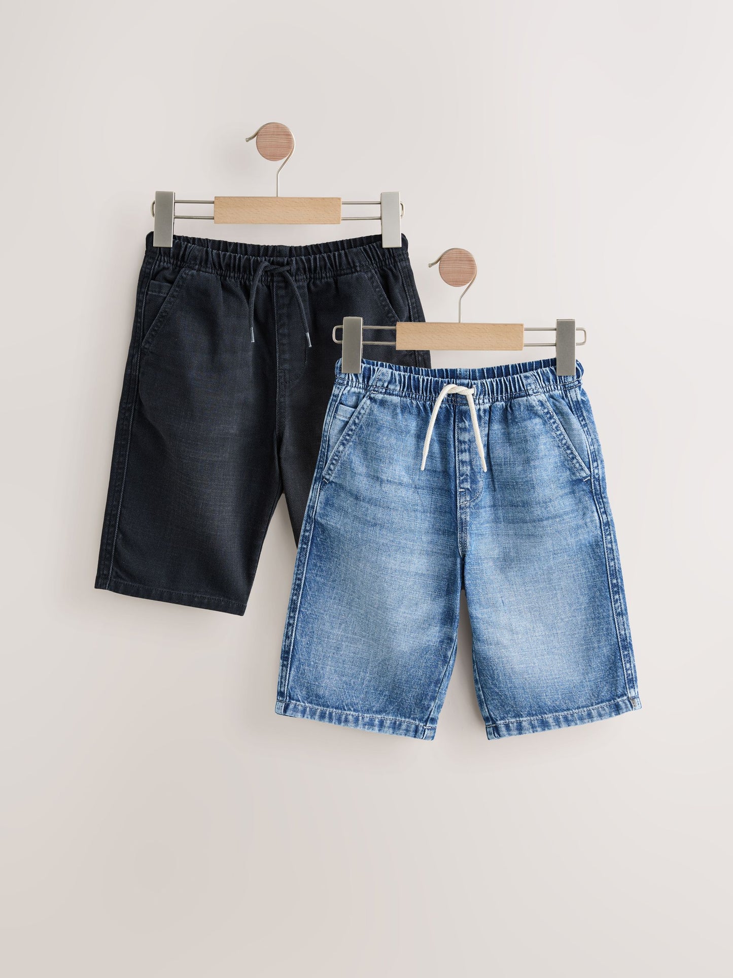Dsiney Kidz - Mid Blue/Black Bermuda Pull On Denim Shorts 2 Pack (3-16yrs) image 1