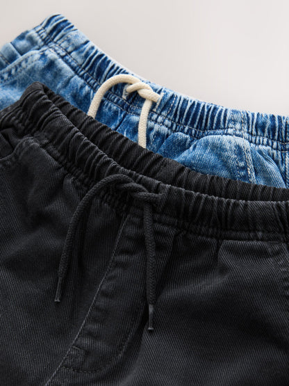 Dsiney Kidz - Mid Blue/Black Bermuda Pull On Denim Shorts 2 Pack (3-16yrs) image 5