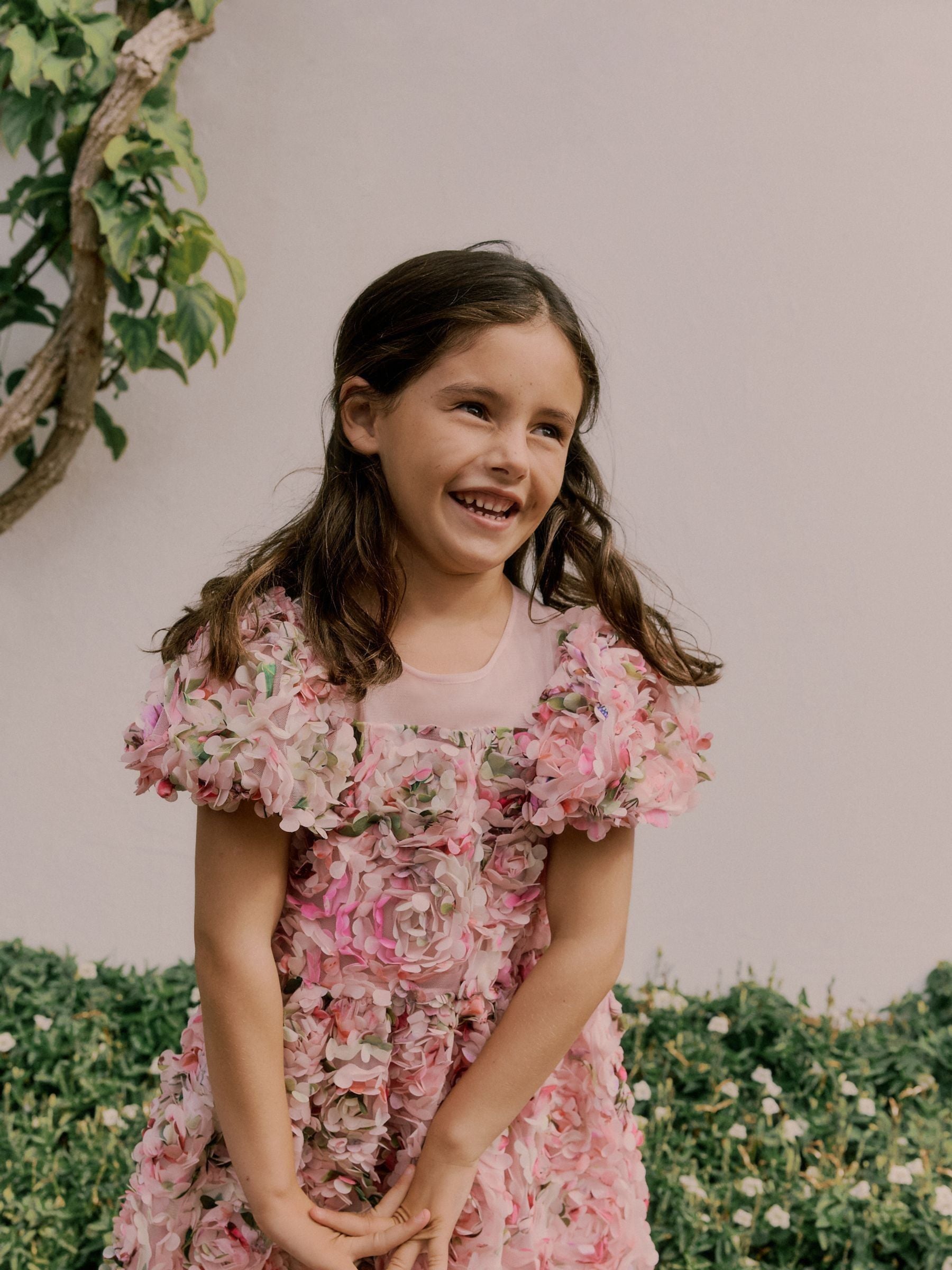 Baker by Ted Baker Pink All Over 3D Floral Print Textured Dress image 5