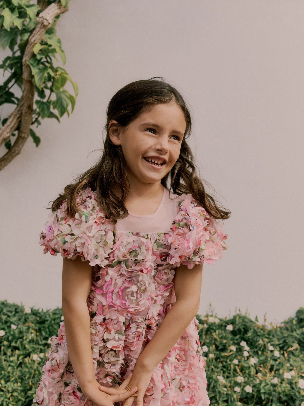 Baker by Ted Baker Pink All Over 3D Floral Print Textured Dress image 5