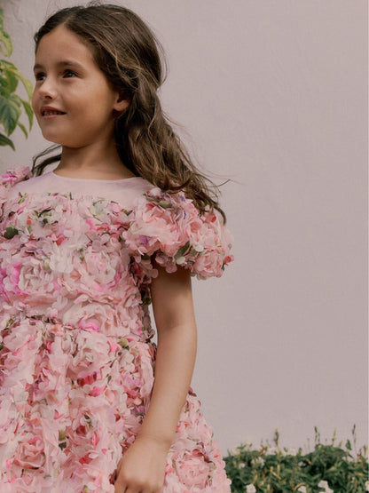 Baker by Ted Baker Pink All Over 3D Floral Print Textured Dress image 6