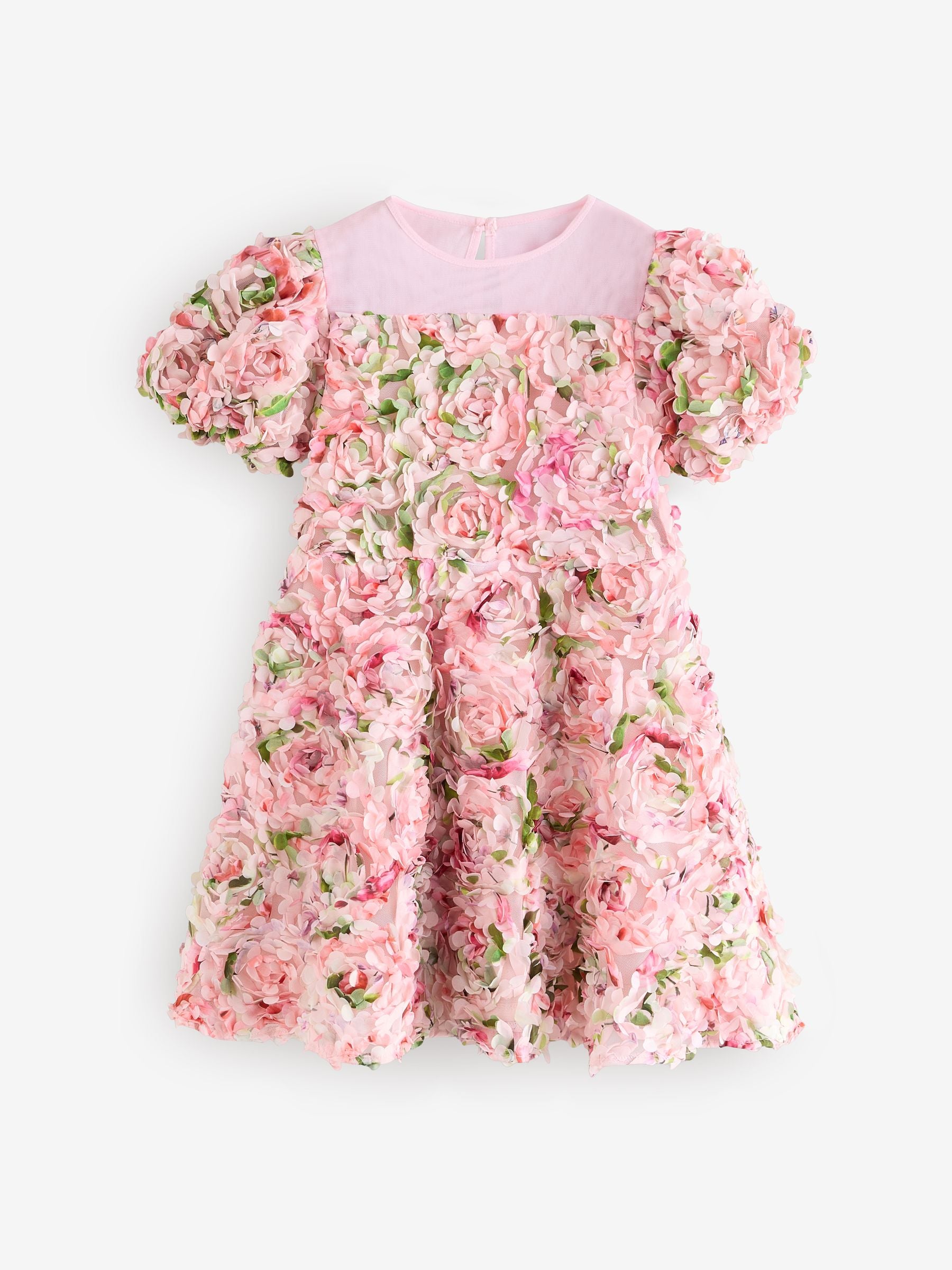 Baker by Ted Baker Pink All Over 3D Floral Print Textured Dress image 8