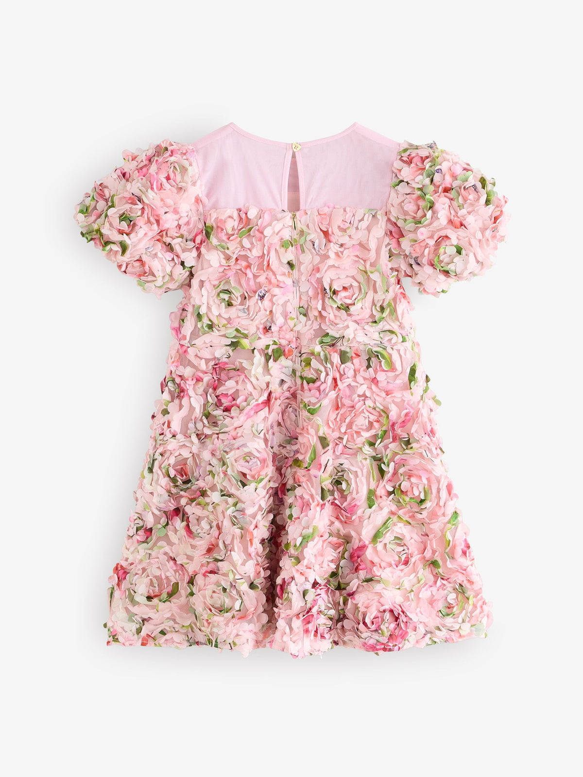 Baker by Ted Baker Pink All Over 3D Floral Print Textured Dress image 9