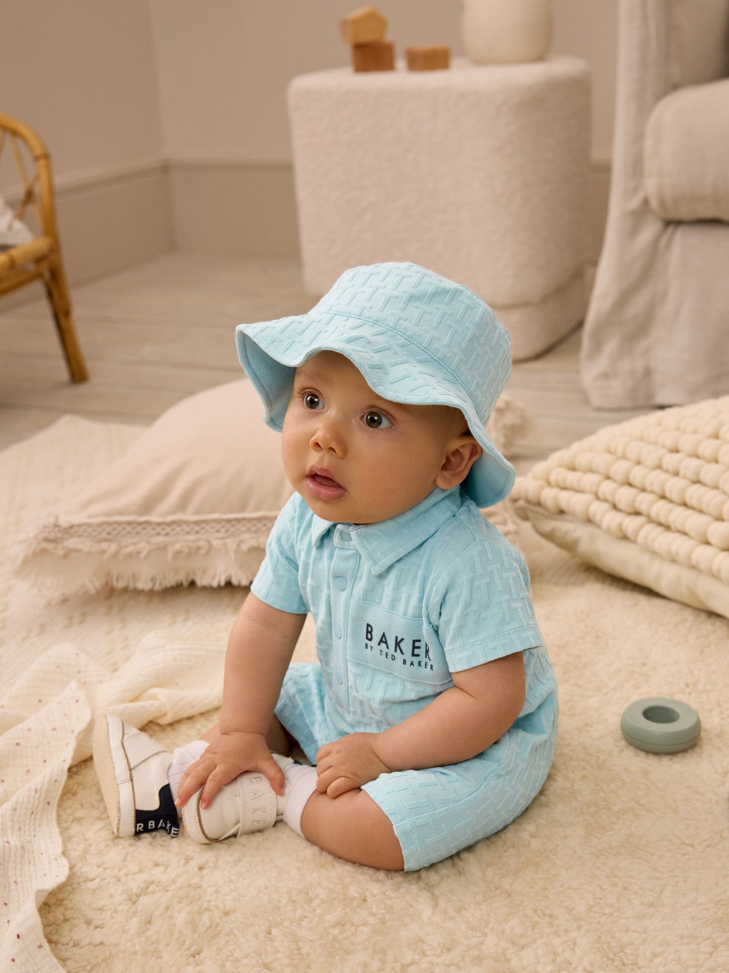 Baker by Ted Baker Textured Romper and Hat Set image 4