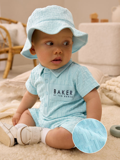 Baker by Ted Baker Textured Romper and Hat Set image 1