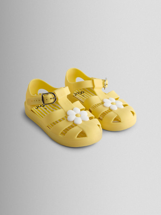 JoJo Maman Bébé Yellow Flower Jelly Sandals image 2