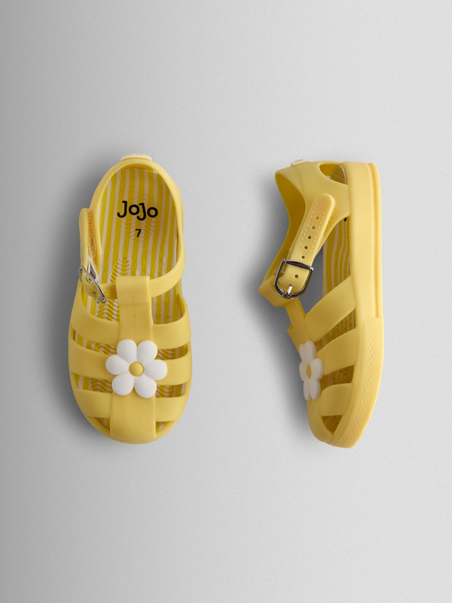 JoJo Maman Bébé Yellow Flower Jelly Sandals image 4