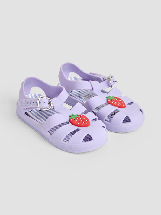 JoJo Maman Bébé Lilac Strawberry Jelly Sandals image 1