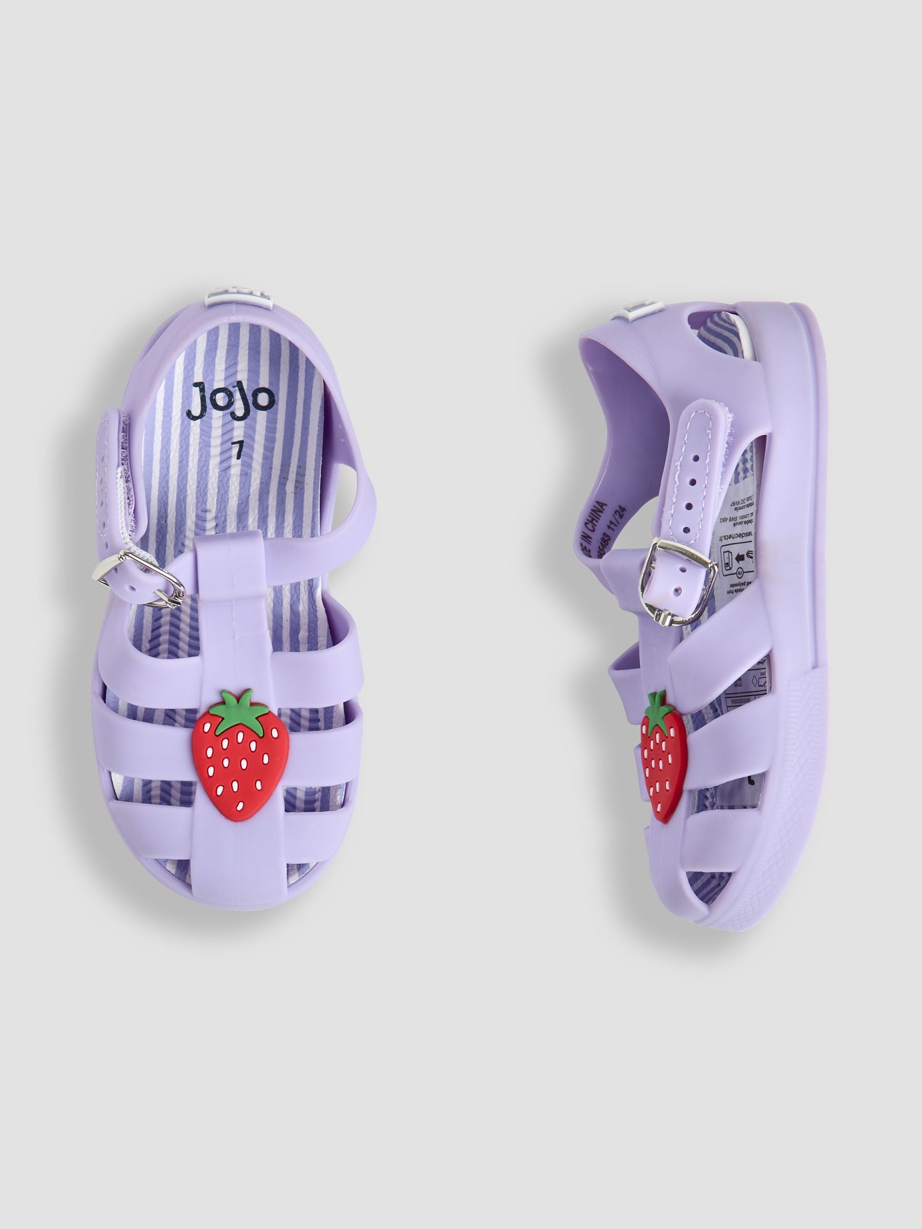 JoJo Maman Bébé Lilac Strawberry Jelly Sandals image 3