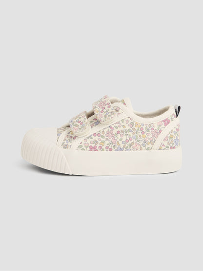 JoJo Maman Bébé Pink Double Strap Canvas Pumps image 4