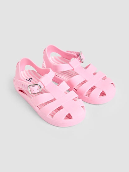 JoJo Maman Bébé Pink Jelly Sandals image 1