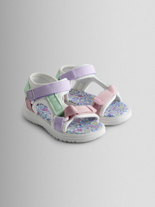 JoJo Maman Bébé Lilac Adjustable Strap Sandals image 1